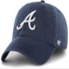 47 MLB Team Color Primary Logo Franchise Fitted Baseball Hat Cap, Unisex Adult - Atlanta Braves - Navy (Medium)