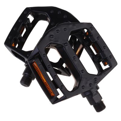 BCOATH 1pair Aluminium Alloy Bike Pedal Sealed Bearing Structure Multi-Purpose Accessory for Road Mountain and Boys and Girls Easy to Install Black Single Rolling Beads Style