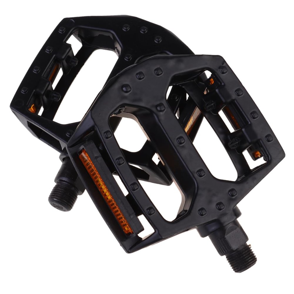 BCOATH 1pair Aluminium Alloy Bike Pedal Sealed Bearing Structure Multi-Purpose Accessory for Road Mountain and Boys and Girls Easy to Install Black Single Rolling Beads Style