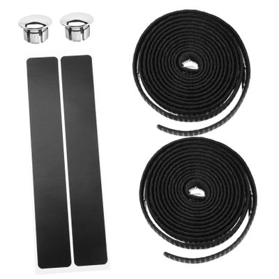 KICHOUSE 1set Comfortable Bike Handlebar Tape Eva Shock Absorption Grips Cover for Road Cycling Skid and Handle Wrap Black