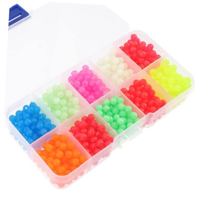 BIUDECO 1000pcs Colorful Luminous Fishing Beads Set Durable Reusable Line Beads for Freshwater Saltwater Fishing for Night Tackle Tools