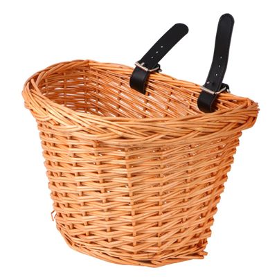 KOMBIUDA Handmade Natural Willow Bike Basket Front Handlebar Storage Basket Easy Attach for Bicycles