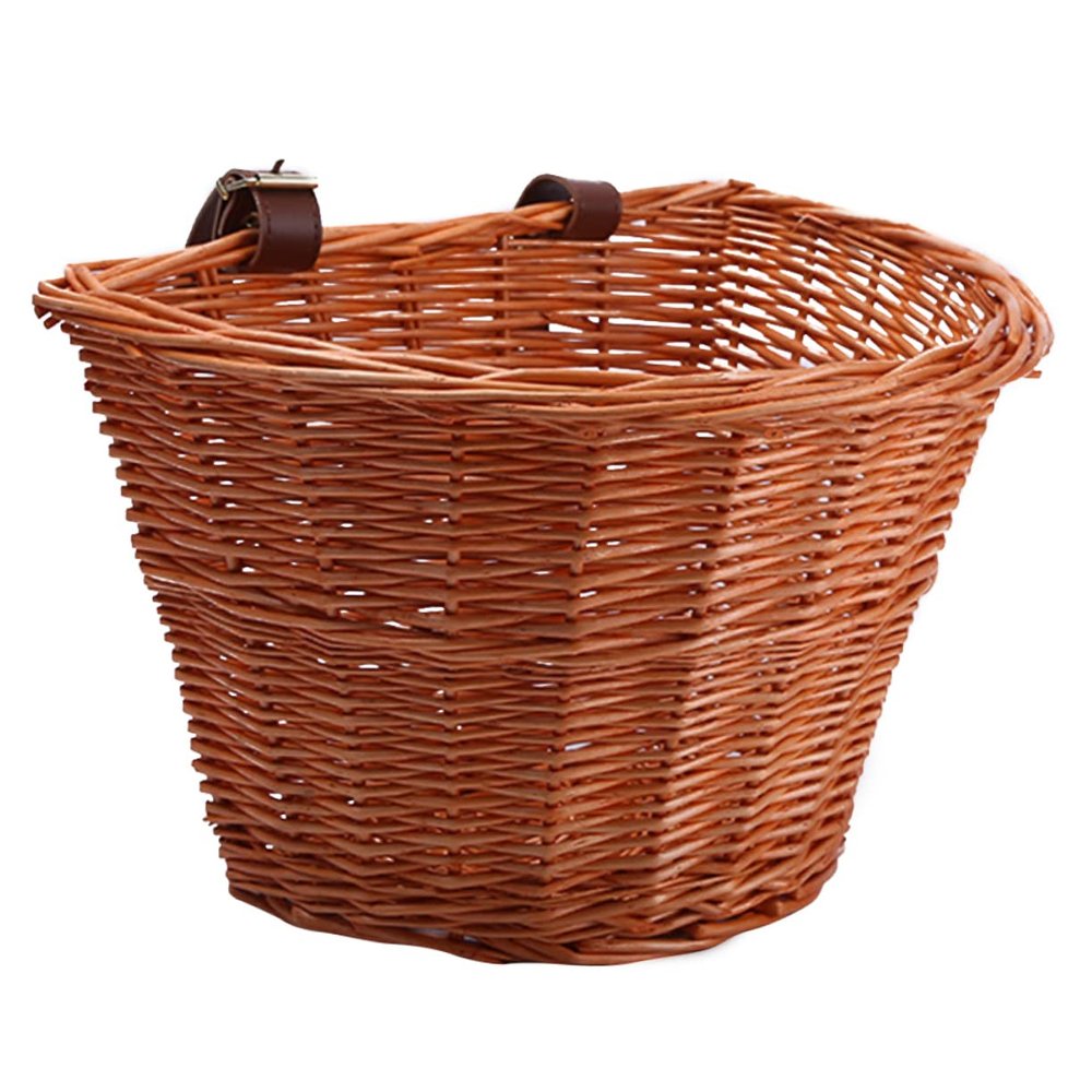 Anneome Wicker Basket for Boys and Girls Handmade Detachable Front Handlebar Storage Container Design for Outdoor Cycling and Daily Use