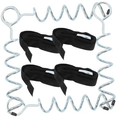 LIOOBO Spiral Tent Pegs with Heavy-Duty Ground Anchor for Trampolines and Tents Stakes Straps Durable Construction for High Wind Resistance and Easy Installation