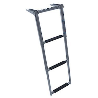 3 Step Over Platform Telescoping Boat Ladder with Hand Grip