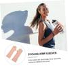 Happyyami 1Pair Uv Protection Arm Sleeves for Women Summer Half Finger Compression Sleeves Breathable Cycling Accessories for Outdoor Activities Quick Dry Sweat Absorbent Design view 2