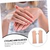 Happyyami 1Pair Uv Protection Arm Sleeves for Women Summer Half Finger Compression Sleeves Breathable Cycling Accessories for Outdoor Activities Quick Dry Sweat Absorbent Design view 3
