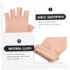 Happyyami 1Pair Uv Protection Arm Sleeves for Women Summer Half Finger Compression Sleeves Breathable Cycling Accessories for Outdoor Activities Quick Dry Sweat Absorbent Design view 4