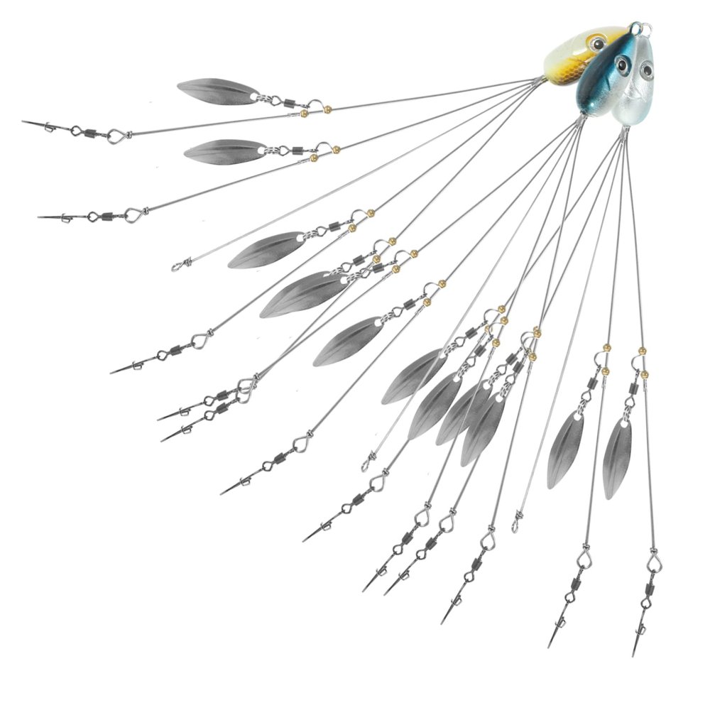 LIOOBO 3pcs Vivid Artificial Fishing Hooks Sinking Salt Water Lures for Freshwater Saltwater Creative Baits for Bass Trout Fishing Lifelike Design Rotation