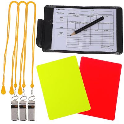 LIOOBO Sports Referee Kit with Score Sheet Whistles and Cards for Football Basketball and Volleyball Complete Referee Equipment