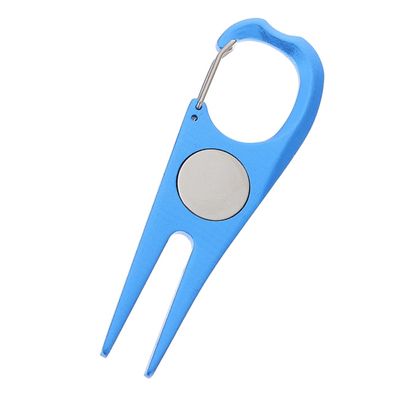 LIOOBO Portable Golf Divot Repair Tool Stylish Blue Golf Fork for Lawn Care Use Finger Groove Design Enthusiasts and Friends