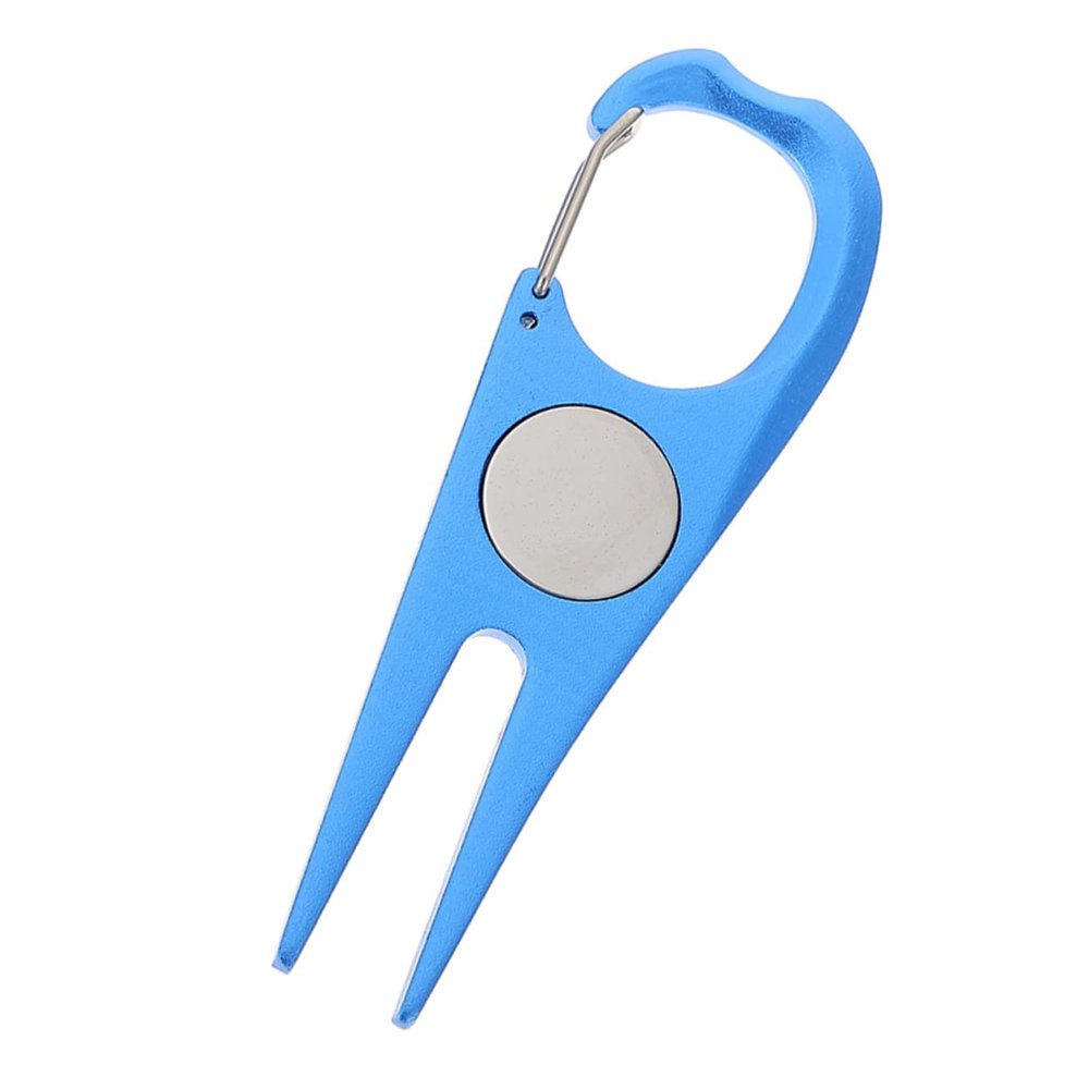 LIOOBO Portable Golf Divot Repair Tool Stylish Blue Golf Fork for Lawn Care Use Finger Groove Design Enthusiasts and Friends