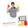 LIOOBO Professional Referee Kit with Red and Yellow Cards Durable Material Quick-Access Standard Wallet Portable Soccer Supplies for Officials Set with Whistle and Notebook view 2