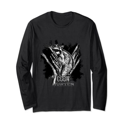 Coon Hunter Night Life - Treed Life Raccoon Hunting Long Sleeve T-Shirt