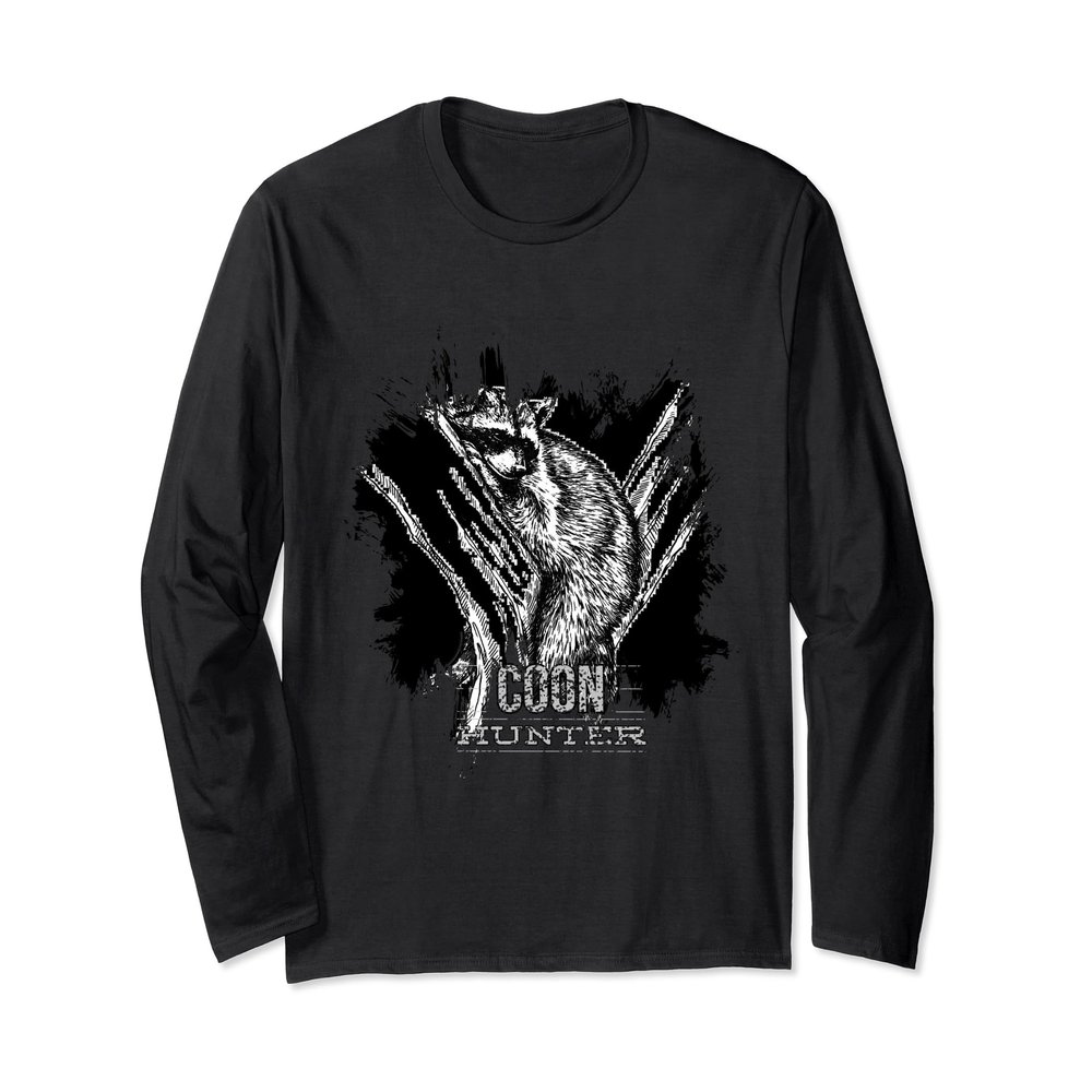 Coon Hunter Night Life - Treed Life Raccoon Hunting Long Sleeve T-Shirt