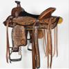 Comfytack Western Horse Barrel Racing American Leather Saddle Floral Carved & Tack Set Dark Brown view 4