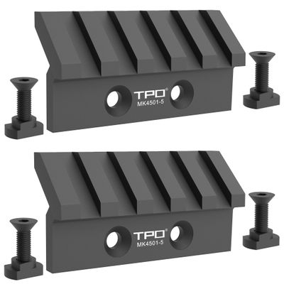 TPO 45 Degree Offset Light/Optic Picatinny Rail Mount fit for Mlock, (5 Slot-2pcs) (MK4501-5x2)