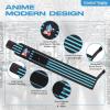 CROWN Anime Wrist Wraps Lifting Straps 24" for Men and Women - 1 Pair Each, Gym Accessories Support Weightlifting, Powerlifting, Strength Training, and Improve Workout, Blue DZB view 2