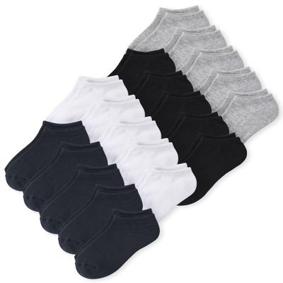 The Children's Place,Unisex Kids,Variety Ankle Socks,Black/White/Grey/Navy 20-Pack,Medium,