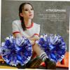 LIOOBO 4pcs Metallic Cheerleader Pom Poms Hand Flower Balls for Sports Events Blue Silver Dancing Props for Cheerleading Stage Performances and Celebrations view 4