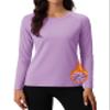 MAGCOMSEN Womens Undershirts Fleece Tops Long Sleeve Workout Shirts Athletic Hiking Thermal Base Layer Warm Purple view 1