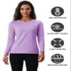 MAGCOMSEN Womens Undershirts Fleece Tops Long Sleeve Workout Shirts Athletic Hiking Thermal Base Layer Warm Purple view 2