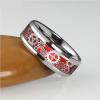 8 mm Wedding Band Mechanical Gear Wheel Red Opal Inlay for Men Tungsten Carbide Rings Beveled Edges Polished Shiny 8 mm Red Opal 7 view 2