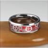 8 mm Wedding Band Mechanical Gear Wheel Red Opal Inlay for Men Tungsten Carbide Rings Beveled Edges Polished Shiny 8 mm Red Opal 7 view 3
