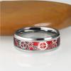 8 mm Wedding Band Mechanical Gear Wheel Red Opal Inlay for Men Tungsten Carbide Rings Beveled Edges Polished Shiny 8 mm Red Opal 7 view 4