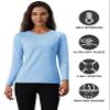 MAGCOMSEN Thermal Womens Long Sleeve Shirt Fleece Lined Hiking Tops Moisture Wicking Athletic Shirt Soft Warm Blue view 2
