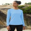 MAGCOMSEN Thermal Womens Long Sleeve Shirt Fleece Lined Hiking Tops Moisture Wicking Athletic Shirt Soft Warm Blue view 3
