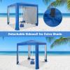 Tangkula 6.6x6.6 Ft Beach Cabana, Portable Beach Canopy with Detachable Sidewall, 5 Sandbags, 2 Cup Holders, Sand Anchor, UPF 50+ Sun-Protection Outdoor Beach Umbrella Shelter with Carrying Bag view 4