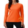 MAGCOMSEN Thermal Shirts for Women Warm Long Sleeve Fleece Tops Crew Neck Winter Base Layer Workout Hiking Orange view 1