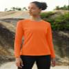 MAGCOMSEN Thermal Shirts for Women Warm Long Sleeve Fleece Tops Crew Neck Winter Base Layer Workout Hiking Orange view 3