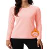 MAGCOMSEN Long Sleeve Running Tops for Women Winter Fleece Lined Pullover Under Shirts for Cold Weather Workout Pink view 1