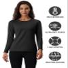 MAGCOMSEN Fleece Tops for Women Long Sleeve Thermal Undershirts Running Pullover Athletic Hiking Shirt Warm Black view 2