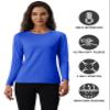 MAGCOMSEN Thermal Long Sleeve Shirts for Women Fleece Lined Moisture Wicking Tops Raglan Sleeve Running Workout Blue view 2