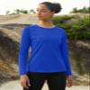 MAGCOMSEN Thermal Long Sleeve Shirts for Women Fleece Lined Moisture Wicking Tops Raglan Sleeve Running Workout Blue view 3