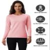 MAGCOMSEN Long Sleeve Running Tops for Women Winter Fleece Lined Pullover Under Shirts for Cold Weather Workout Pink view 2