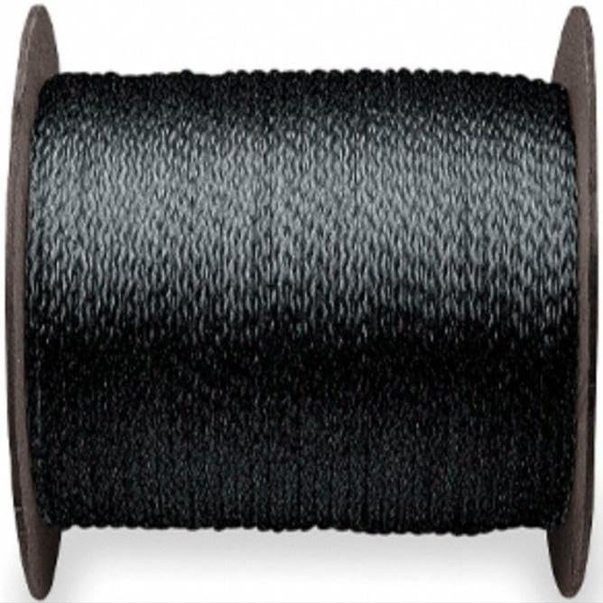 Putterman 3/16 Black Hollow-Braided Poly Lacing Rope for Windscreens (600' Reel)