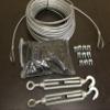 Putterman Tennis Court Divider Net Installation Kit - 60 Feet Silver Metal Sports Net view 1