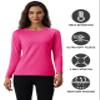 MAGCOMSEN Women's Shirts Long Sleeve Fleece Thermal Shirt Crewneck Winter Tops Workout Running Warm Under Shirt Rose view 2