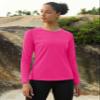 MAGCOMSEN Women's Shirts Long Sleeve Fleece Thermal Shirt Crewneck Winter Tops Workout Running Warm Under Shirt Rose view 3