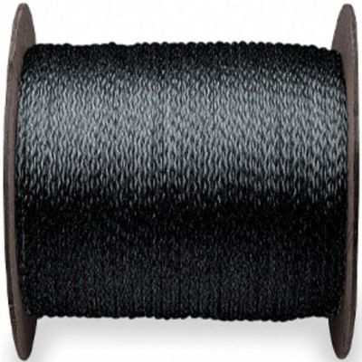 Putterman 3/16 Black Hollow-Braided Poly Lacing Rope for Windscreens (1000' Reel)