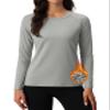 MAGCOMSEN Womens Thermal Underwear Shirt Fleece Lined Crewneck Long Sleeve Tops Warm Shirts for Cold Weather Grey view 1