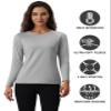 MAGCOMSEN Womens Thermal Underwear Shirt Fleece Lined Crewneck Long Sleeve Tops Warm Shirts for Cold Weather Grey view 2