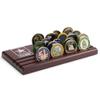 DECOMIL Challenge Coin Display Stand, Military Coin Holder Display, Solid Wood, 30 Challenge Coin Holder, Gift for Veterans, Coin Rack Display Military Emblems, Coin Tray (ARMY) view 1