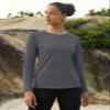 MAGCOMSEN Womens Thermal Tops Long Sleeve Pullover Fleece Lined Shirts Moisture Wicking Running Workout Athletic Grey view 3