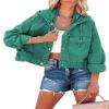 Dawery Jackets for Women Hooded Denim Jacket Women Vintage Jean Coats Casual Long Sleeve Top Clothes Women Streetwear Green L view 1