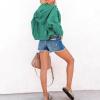 Dawery Jackets for Women Hooded Denim Jacket Women Vintage Jean Coats Casual Long Sleeve Top Clothes Women Streetwear Green L view 2